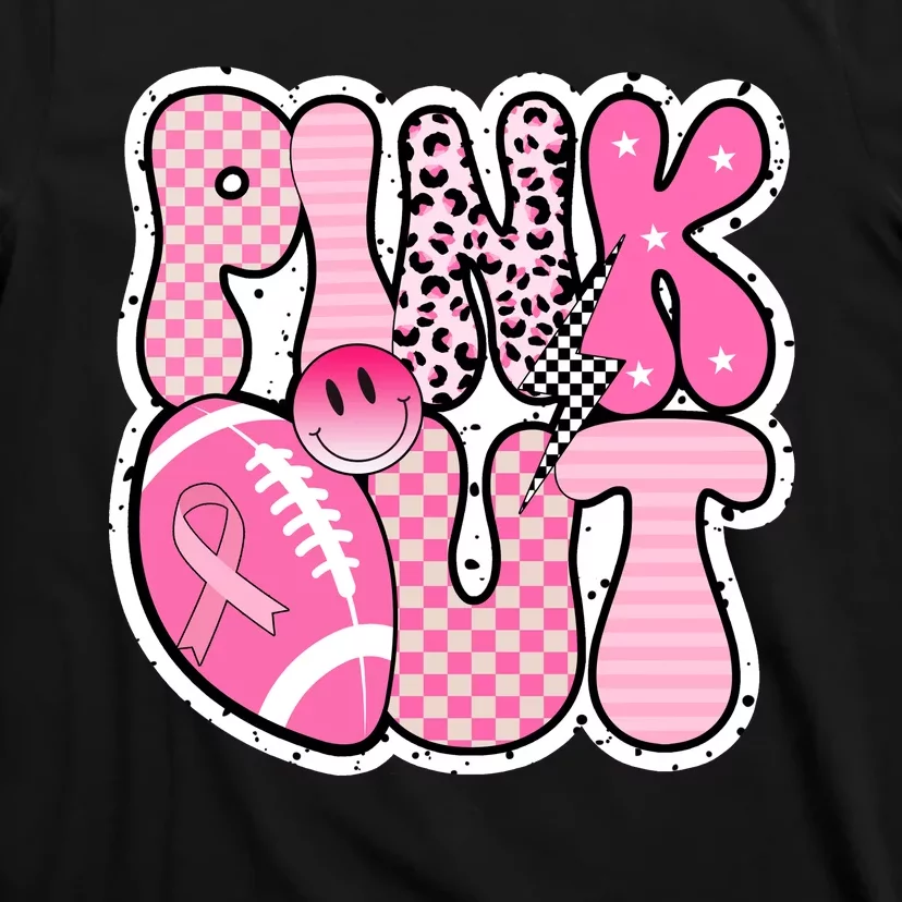 Pink Out Football Team Breast Cancer Awareness T-Shirt