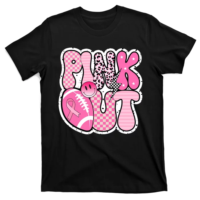 Pink Out Football Team Breast Cancer Awareness T-Shirt