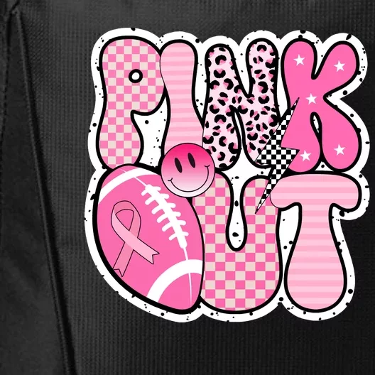 Pink Out Football Team Breast Cancer Awareness City Backpack