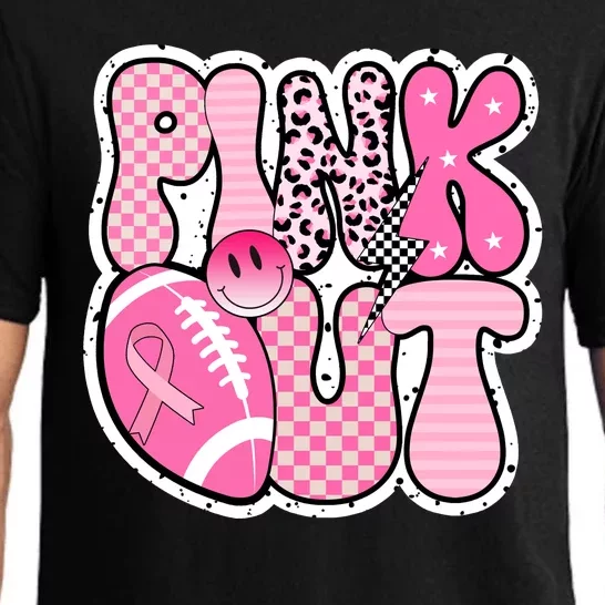 Pink Out Football Team Breast Cancer Awareness Pajama Set