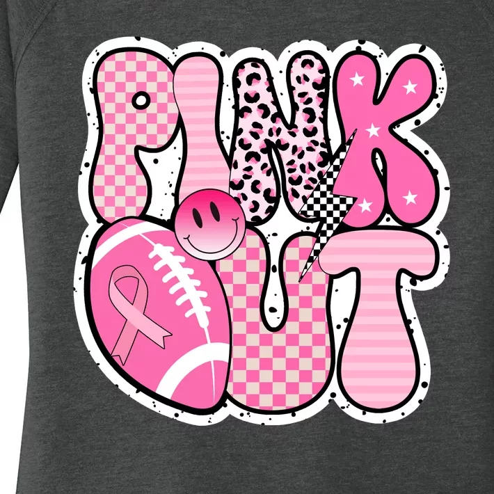 Pink Out Football Team Breast Cancer Awareness Women's Perfect Tri Tunic Long Sleeve Shirt