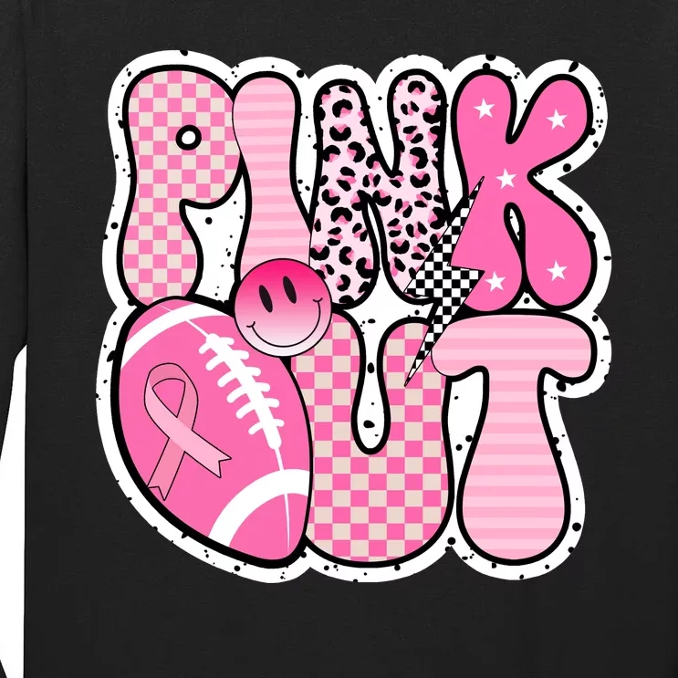 Pink Out Football Team Breast Cancer Awareness Tall Long Sleeve T-Shirt