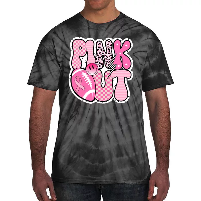 Pink Out Football Team Breast Cancer Awareness Tie-Dye T-Shirt