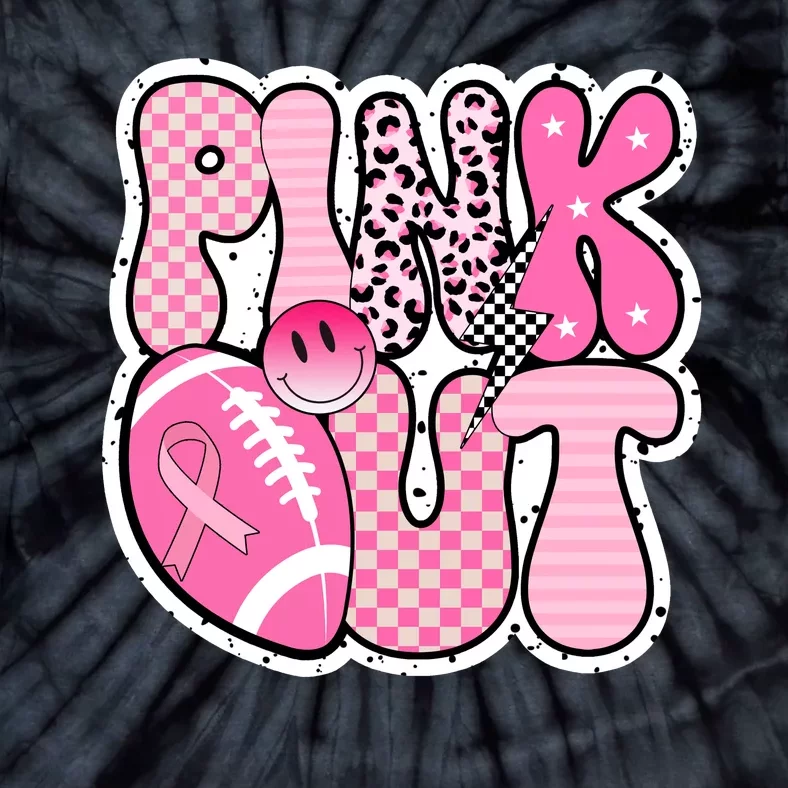 Pink Out Football Team Breast Cancer Awareness Tie-Dye T-Shirt