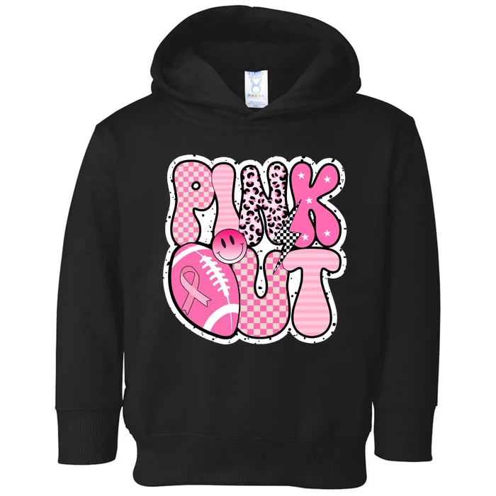 Pink Out Football Team Breast Cancer Awareness Toddler Hoodie