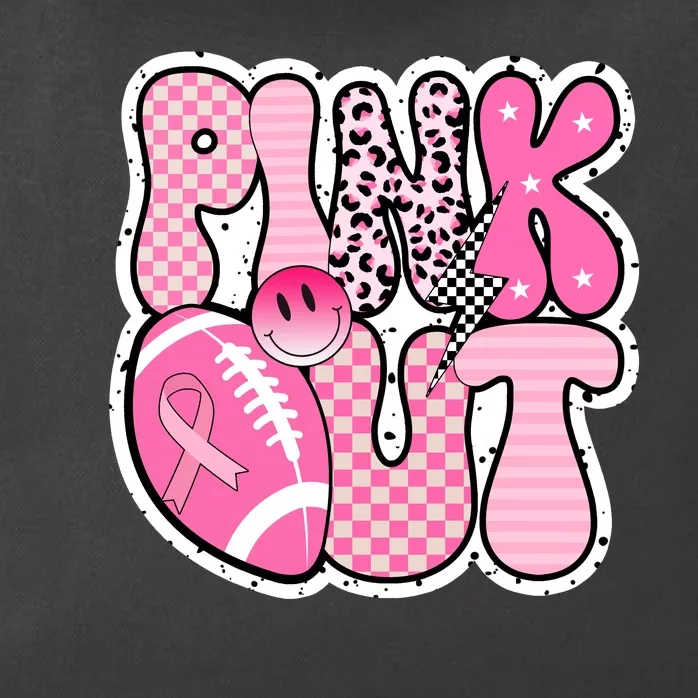 Pink Out Football Team Breast Cancer Awareness Zip Tote Bag