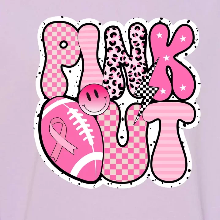 Pink Out Football Team Breast Cancer Awareness Garment-Dyed Sweatshirt