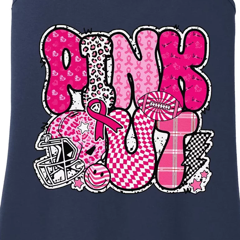 Pin.K Out Football Breast Cancer Awareness Ladies Essential Tank