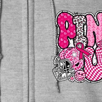 Pin.K Out Football Breast Cancer Awareness Full Zip Hoodie