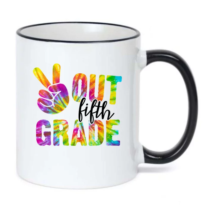 Peace Out Fifth Grade Colorful Black Color Changing Mug