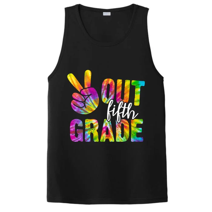 Peace Out Fifth Grade Colorful Performance Tank