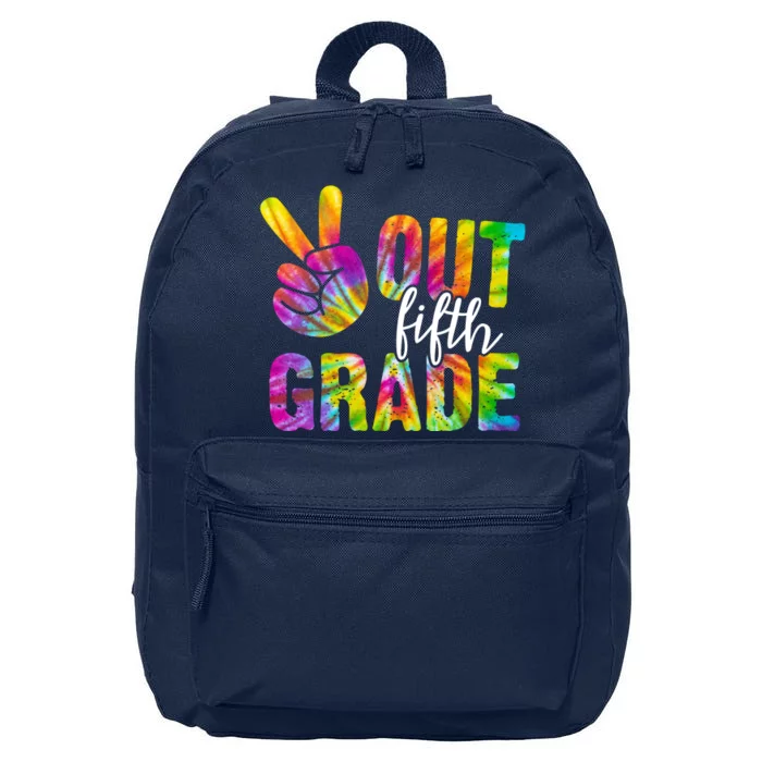 Peace Out Fifth Grade Colorful 16 in Basic Backpack