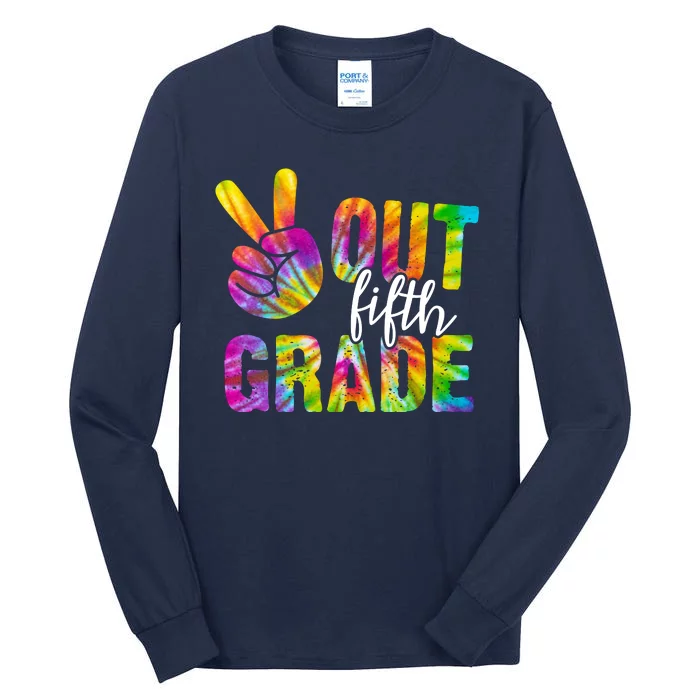 Peace Out Fifth Grade Colorful Tall Long Sleeve T-Shirt