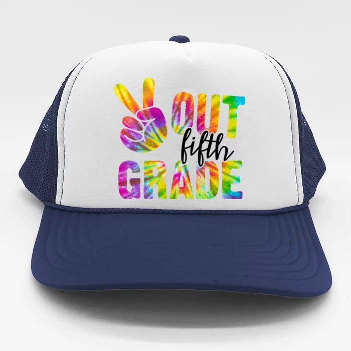 Peace Out Fifth Grade Colorful Trucker Hat