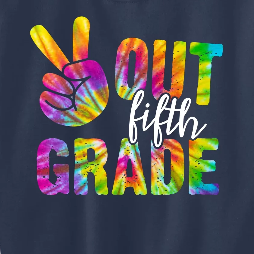 Peace Out Fifth Grade Colorful Kids Sweatshirt