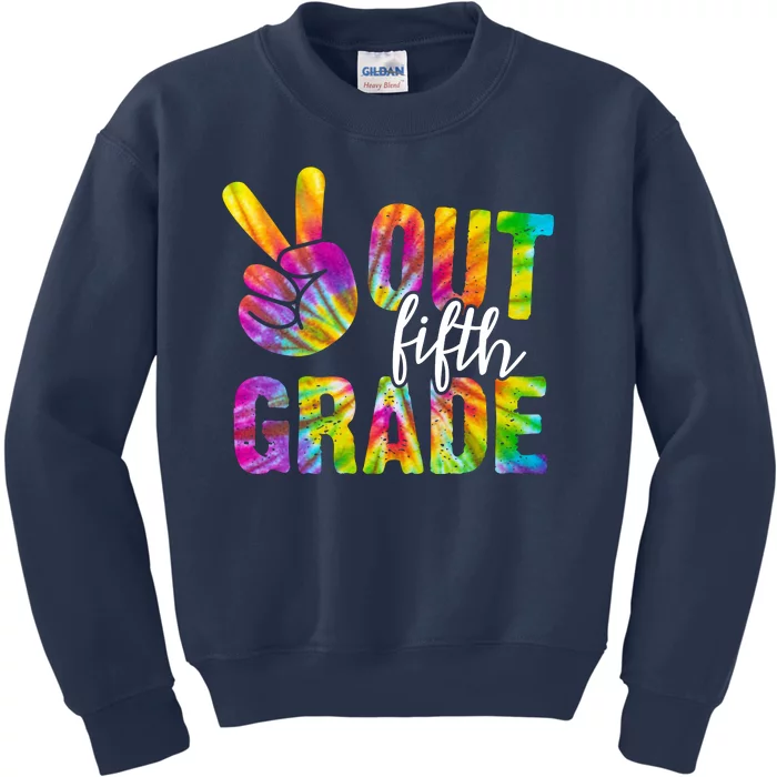 Peace Out Fifth Grade Colorful Kids Sweatshirt