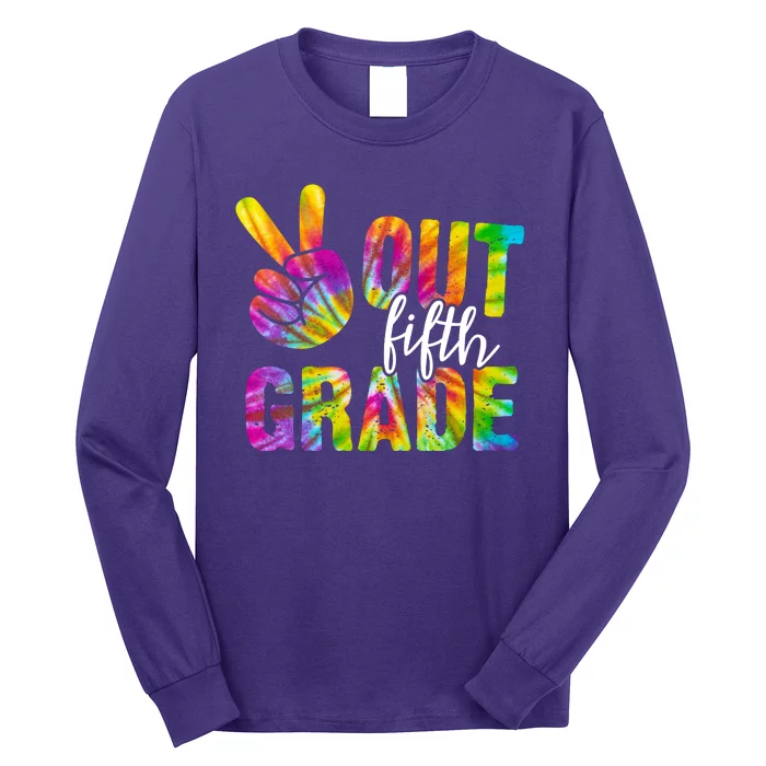 Peace Out Fifth Grade Colorful Long Sleeve Shirt