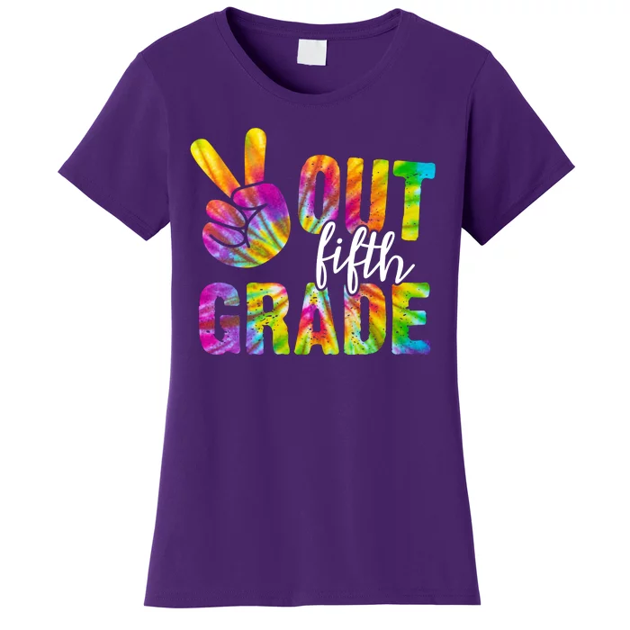 Peace Out Fifth Grade Colorful Women's T-Shirt