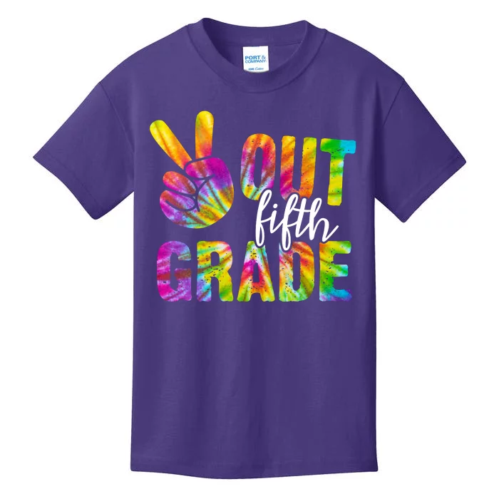 Peace Out Fifth Grade Colorful Kids T-Shirt