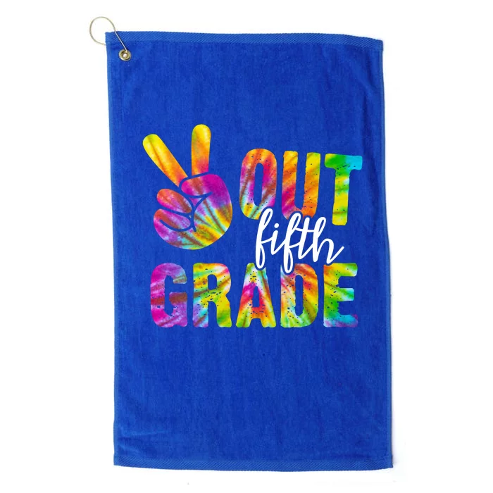 Peace Out Fifth Grade Colorful Platinum Collection Golf Towel