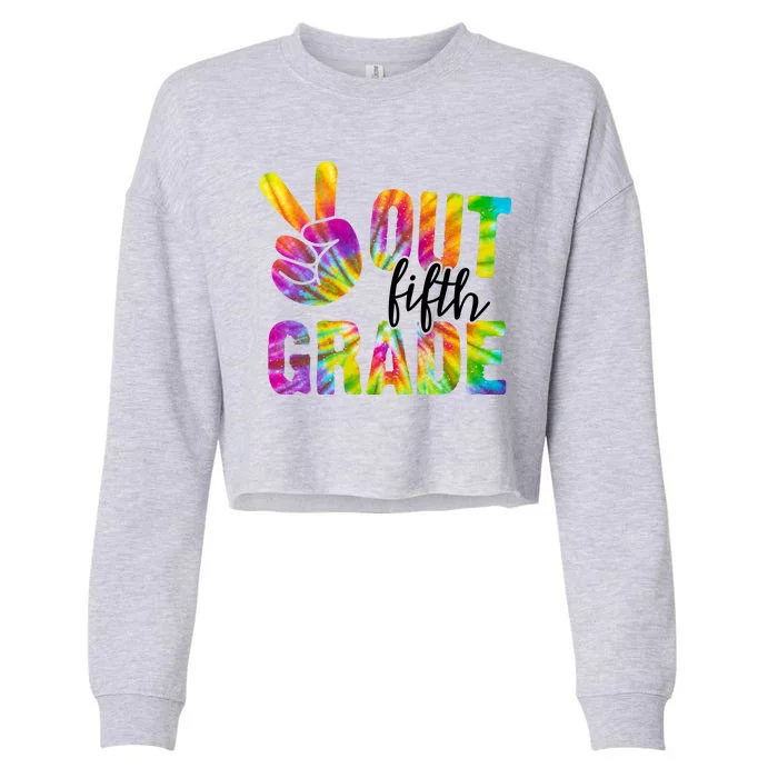 Peace Out Fifth Grade Colorful Cropped Pullover Crew