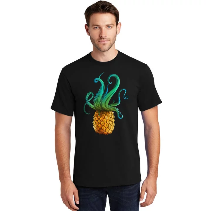 Pineapple Octopus Funny Summer Tee Tall T-Shirt