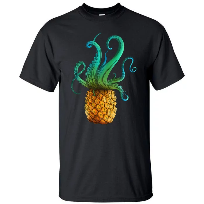 Pineapple Octopus Funny Summer Tee Tall T-Shirt