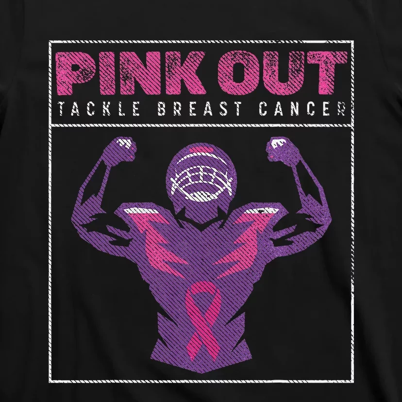 Pin.K Out Football Team Tackle Breast Cancer Awareness Month T-Shirt