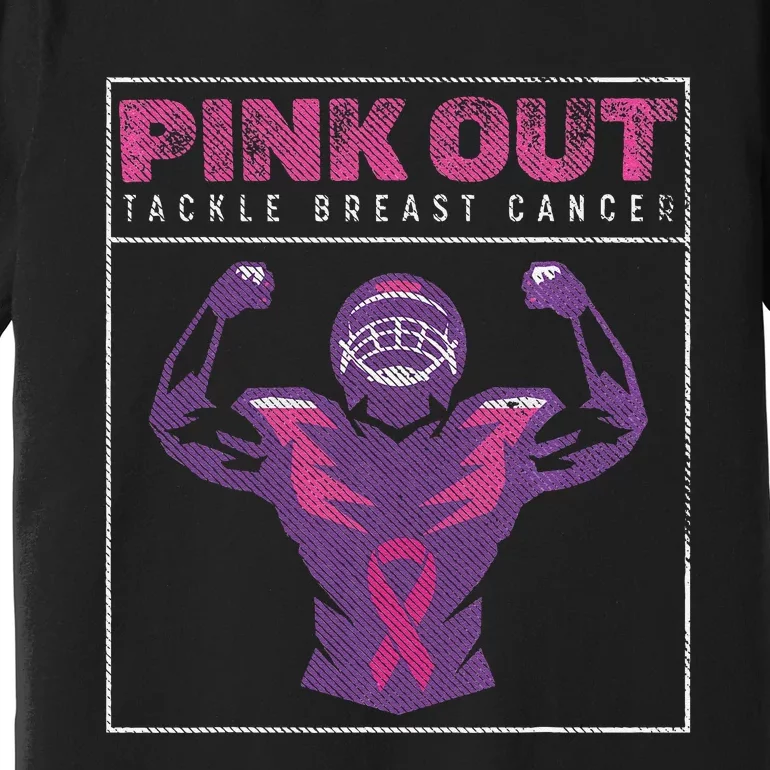 Pin.K Out Football Team Tackle Breast Cancer Awareness Month Premium T-Shirt