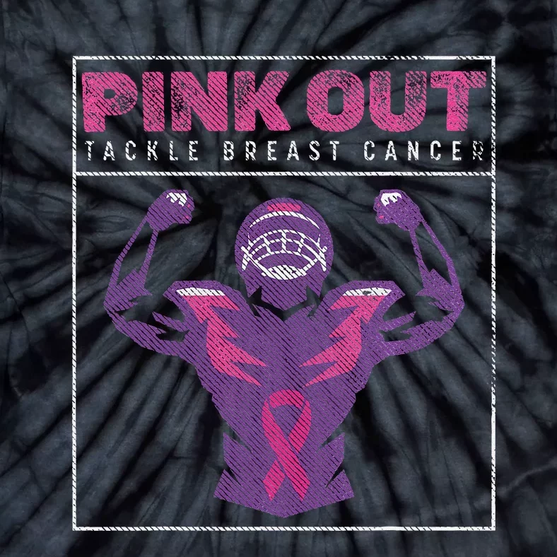 Pin.K Out Football Team Tackle Breast Cancer Awareness Month Tie-Dye T-Shirt