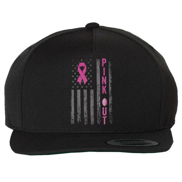 P.Ink Out Football Team Breast Cancer Awareness Month Gift Wool Snapback Cap