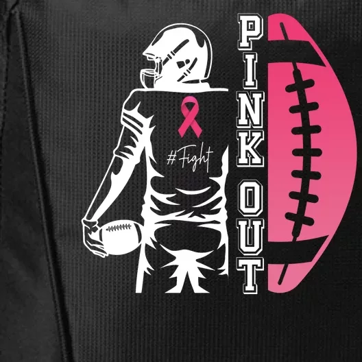 Pink Out Football Team Fight Breast Cancer Awareness City Backpack