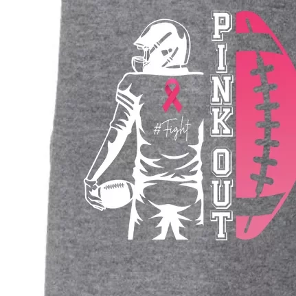 Pink Out Football Team Fight Breast Cancer Awareness Doggie 3-End Fleece Hoodie