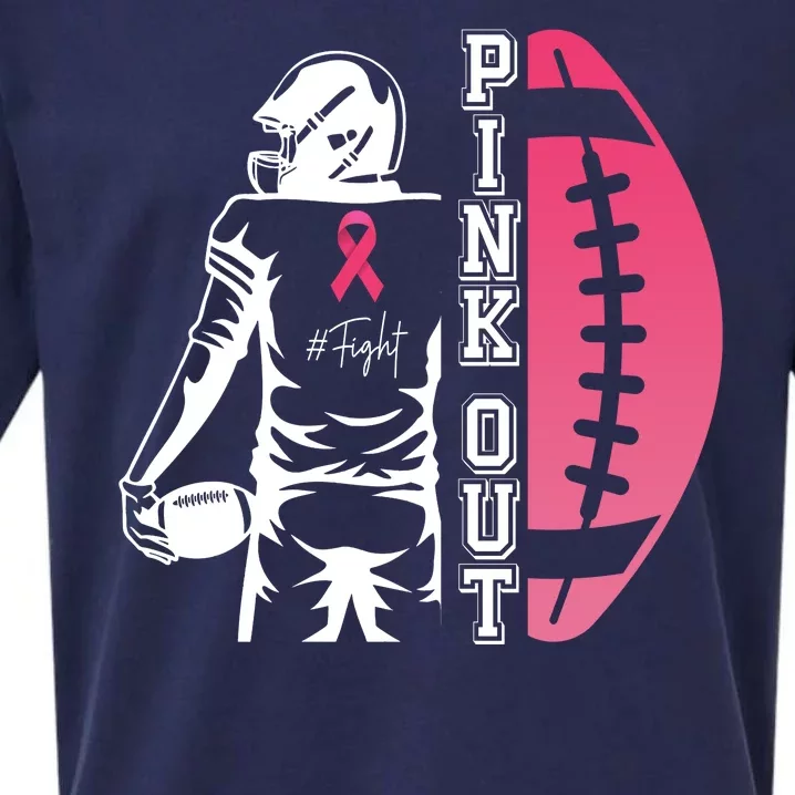 Pink Out Football Team Fight Breast Cancer Awareness Sueded Cloud Jersey T-Shirt