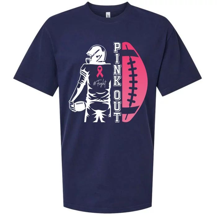 Pink Out Football Team Fight Breast Cancer Awareness Sueded Cloud Jersey T-Shirt