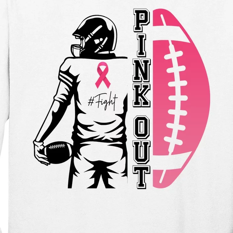 Pink Out Football Team Fight Breast Cancer Awareness Long Sleeve Shirt