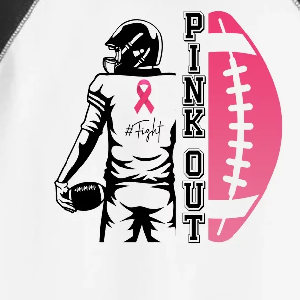 Pink Out Football Team Fight Breast Cancer Awareness Toddler Fine Jersey T-Shirt