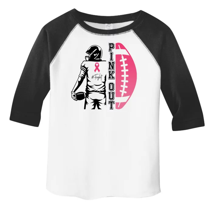 Pink Out Football Team Fight Breast Cancer Awareness Toddler Fine Jersey T-Shirt