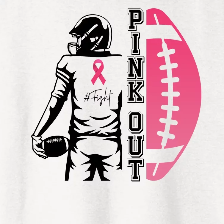 Pink Out Football Team Fight Breast Cancer Awareness Women's Crop Top Tee