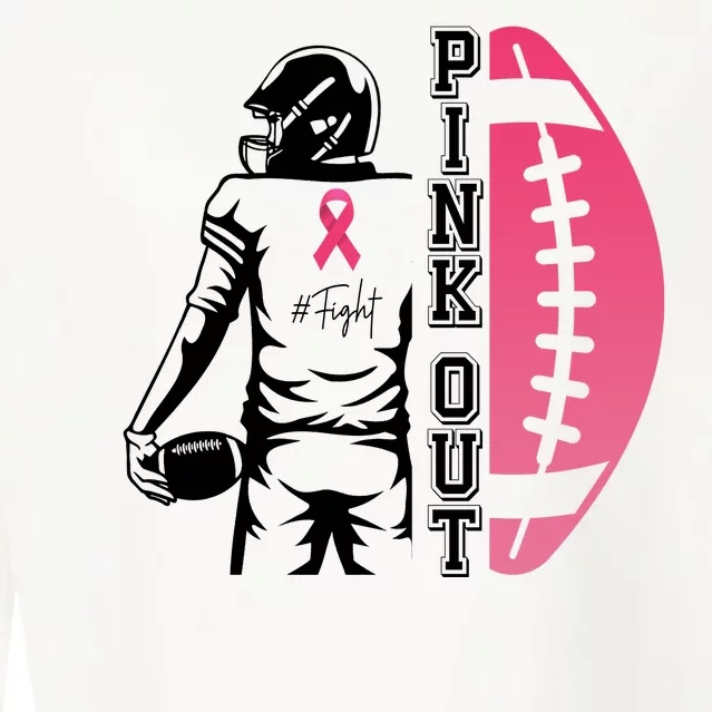 Pink Out Football Team Fight Breast Cancer Awareness Cropped Pullover Crew