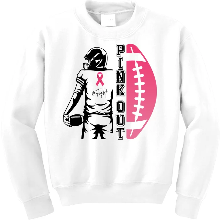 Pink Out Football Team Fight Breast Cancer Awareness Kids Sweatshirt