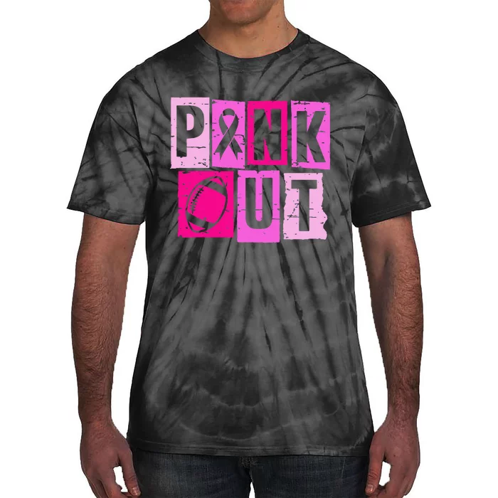 P.Ink Out Football Team Breast Cancer Awareness Month Women Gift Tie-Dye T-Shirt