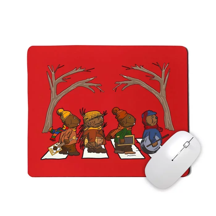 Poor Otter Family Abbey Road Christmas Mouse Lover Mousepad