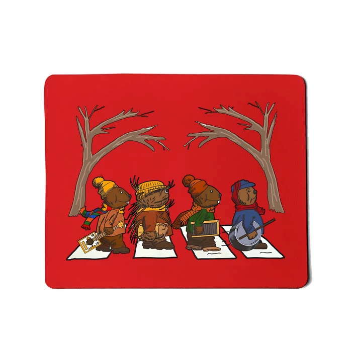 Poor Otter Family Abbey Road Christmas Mouse Lover Mousepad