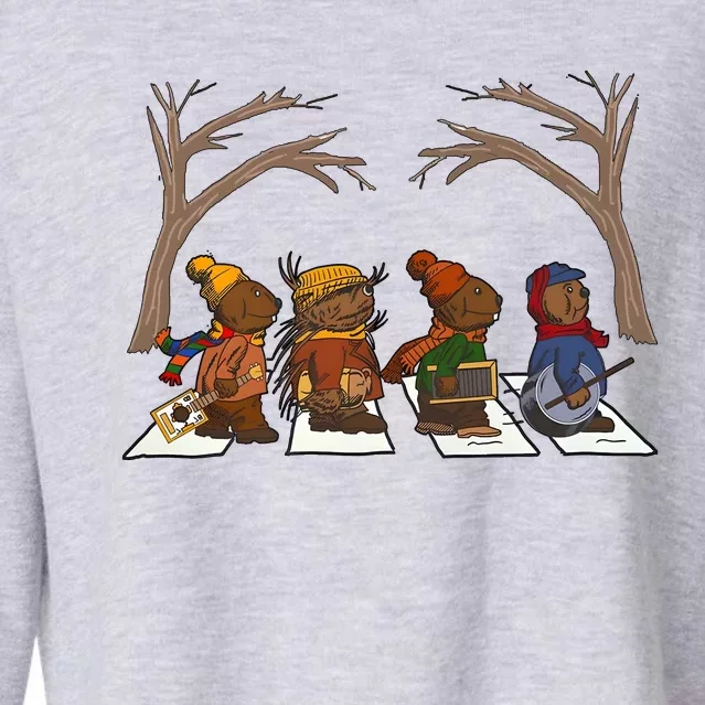 Poor Otter Family Abbey Road Christmas Mouse Lover Cropped Pullover Crew