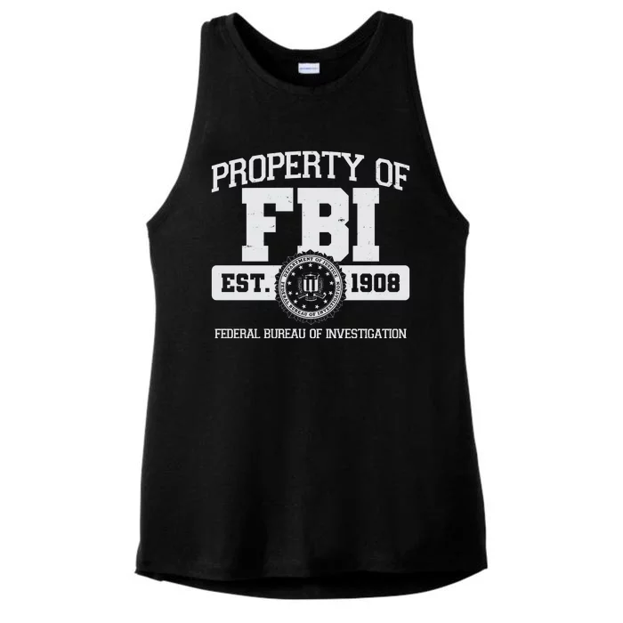 Property Of FBI Federal Bureau Of Investigation Est 1908 Ladies Tri-Blend Wicking Tank