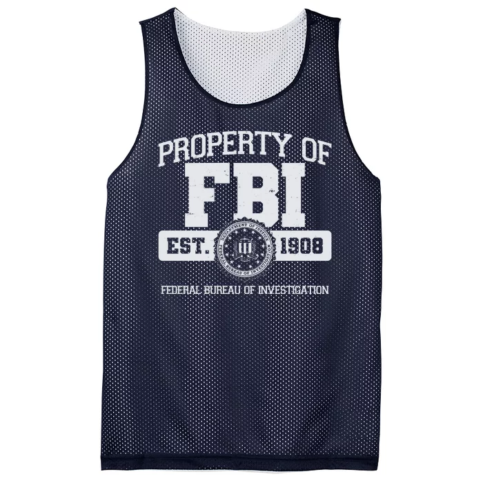 Property Of FBI Federal Bureau Of Investigation Est 1908 Mesh Reversible Basketball Jersey Tank