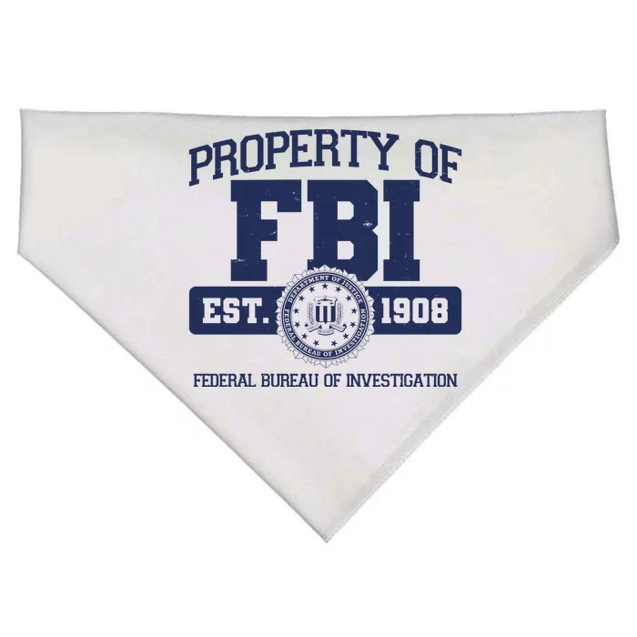 Property Of FBI Federal Bureau Of Investigation Est 1908 USA-Made Doggie Bandana