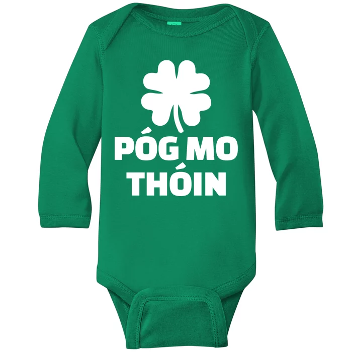 Pog mo thoin - Kiss my ass Baby Long Sleeve Bodysuit