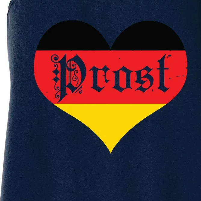 Prost Oktoberfest German Flag Heart Beer Women's Racerback Tank